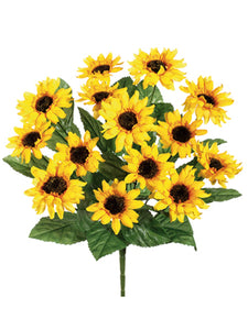 16" Sunflower Bush x14  Yellow (pack of 12)
