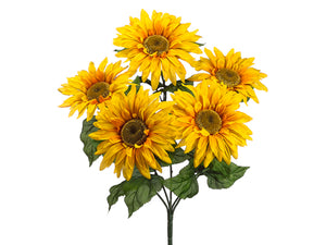 25.5" Giant Sunflower Bush x5  Gold Yellow (pack of 6)