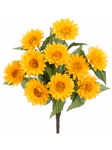 19" Sunflower Bush x10  Yellow (pack of 12)