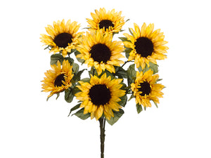 24" Sunflower Bush x7  Yellow (pack of 12)