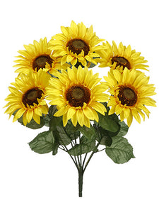 21" Sunflower Bush x6  Yellow (pack of 12)