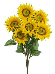 23" Sunflower Bush x5  Yellow (pack of 12)