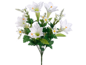 19.5" Easter Lily/Daisy Bush x10 White (pack of 12)