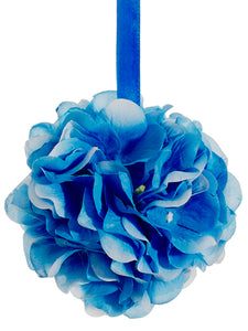 4" Hydrangea Kissing Ball  Blue (pack of 12)