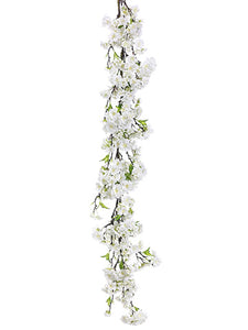 4' Cherry Blossom Garland  White (pack of 2)