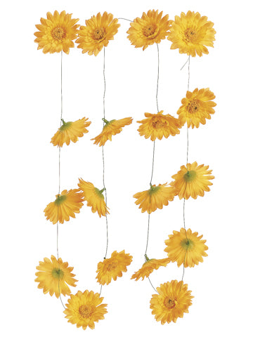 5.5' Gerbera Daisy Garland w/ 18 Flw. Yellow (pack of 6)