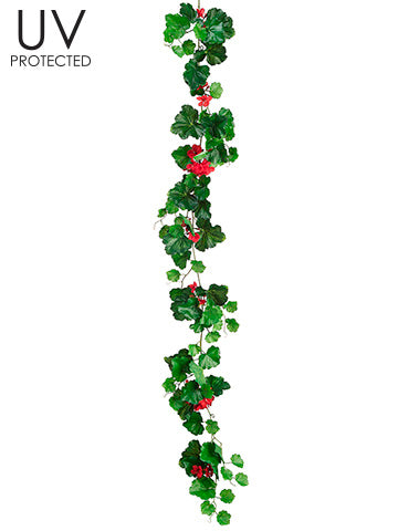 5' UV Protected Geranium Garland Red (pack of 6)