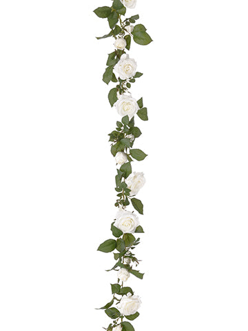 6' Rose Garland  Cream (pack of 6)