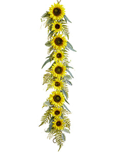 5' Sunflower/Labm's Ear/Fern Garland Yellow Green (pack of 2)