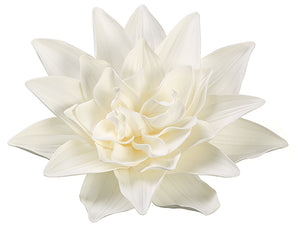 16" Dahlia Hanging Flower Head Cream White (pack of 4)