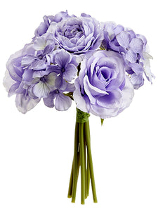 9" Camellia/Rose/Hydrangea Bundle x7 Lavender (pack of 12)
