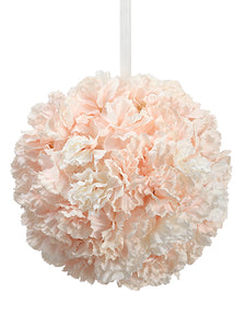 9" Carnation Kissing Ball  Cream Blush (pack of 6)