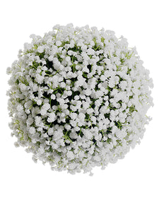 10" Plastic Baby's Breath Kissing Ball White (pack of 2)