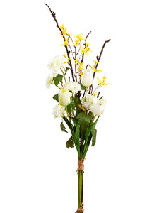 40" Tulip/Forsythia/Snowball Drop in Bundle White Yellow (pack of 6)