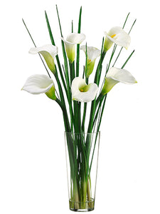 36" Calla Lily in Glass Vase  Cream Green (pack of 1)
