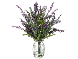 11" Lavender in Glass Vase  Purple Lavender (pack of 12)