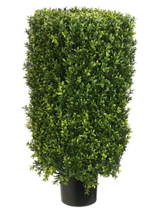 30" Rectangular Boxwood Topiary in Plastic Pot Two Tone Green (pack of 1)