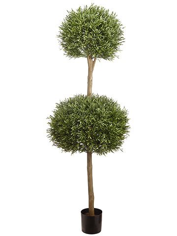 5' Lavender Leaf Double Ball Topiary in Pot Green (pack of 1)