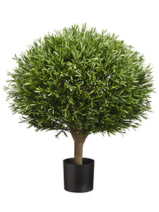 25.5" Ball Shaped Lavender Leaf Topiary in Pot Green (pack of 2)
