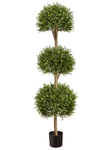 63.75" Ball Shaped Lavender Leaf Triple Topiary in Pot Green (pack of 1)