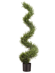 51" Spiral Shaped Lavender Leaf Topiary in Pot Green (pack of 2)