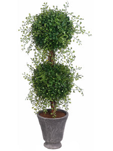 26" Angel Vine Double-Ball Topiary in Terra Cotta Pot Green (pack of 2)