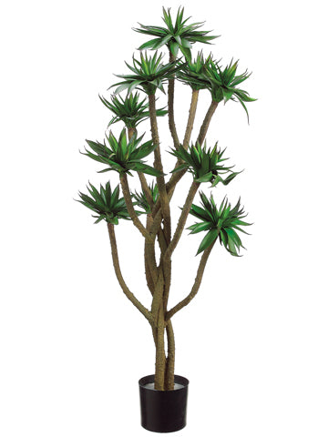 4' Agave Twist Tree x10 w/380 Leaves in Pot Green (pack of 2)