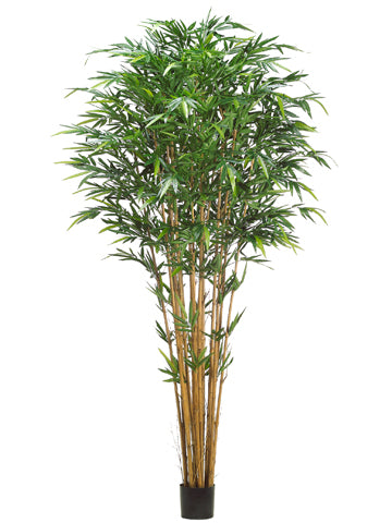 9' Tropical Bamboo Tree w/2752 Leaves in Pot Green (pack of 2)