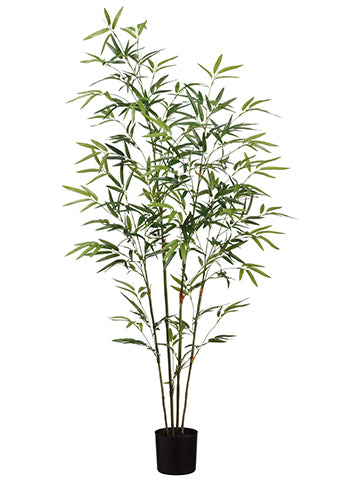 4' Bamboo Tree x4 in Pot With 540 Leaves Green (pack of 4)