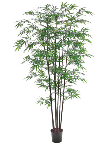 7' Black Bamboo Tree x8 with 1980 Leaves in Pot Green (pack of 2)