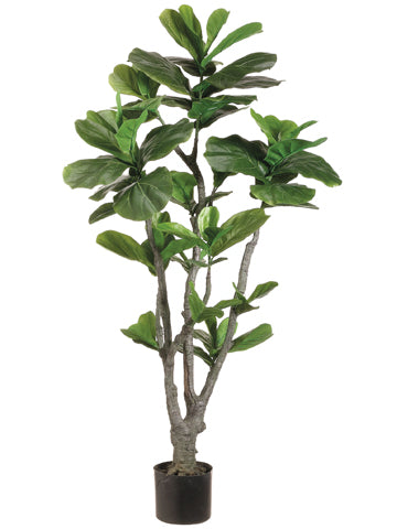 4' Fiddle Leaf Fig Tree with PU Trunk in Plastic Pot Green (pack of 2)