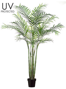 96" UV Protected PE Areca Palm Multi Trunk Tree in Pot (knock-down packing) Green (pack of 2)