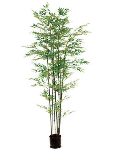 7' Bamboo Tree x7 With 1980 Leaves in Pot  (pack of 1)