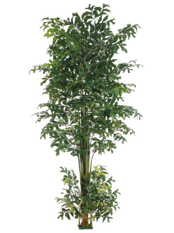 10' Fishtail Palm Tree With 1426 Leaves And Square Base Green (pack of 1)