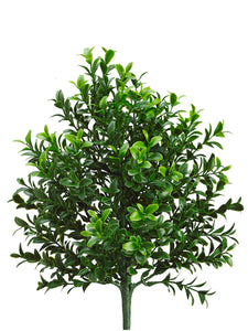 12" Plastic Boxwood Bush with 106 Cluster Leaves Green (pack of 12)