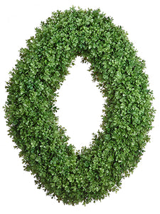 24"Wx32"L Boxwood Oval Wreath  Green (pack of 1)