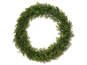 24" Round Boxwood Wreath  Two Tone Green (pack of 2)