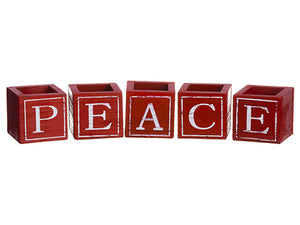 3"Hx3"Wx3"L Peace Wood Box (5 ea/set) Red White (pack of 4)