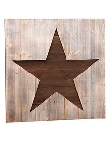 28"Wx28"L Star Wood Wall Decor  Brown Whitewashed (pack of 2)