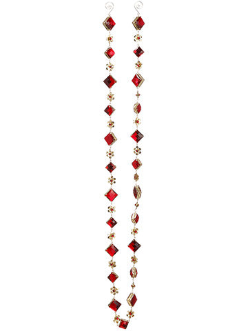6' Rhinestone Garland  Red Gold (pack of 2)