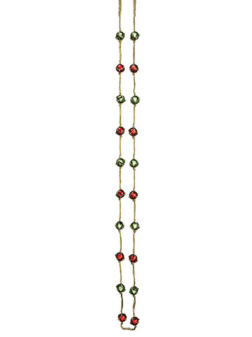 6' Net Cord Acrylic Bead Garland Red Green (pack of 12)