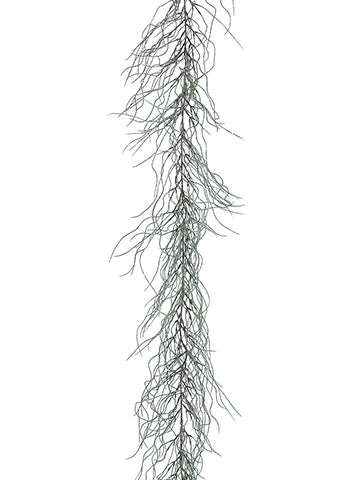 6' Glittered Plastic Willow Garland Green Glittered (pack of 12)