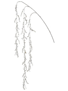 53" Glittered Hanging Branch  Silver (pack of 12)