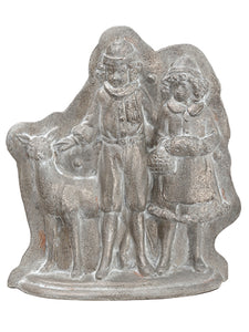 8" Holiday Kids With Deer Chocolate Mold Antique Slver (pack of 2)