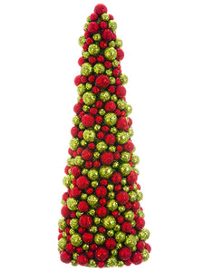 17.5" Glittered Cone Topiary  Red Green (pack of 4)