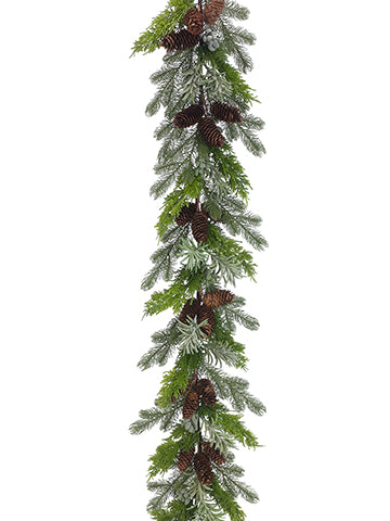 6' Succulent/Pine Cone/Pine Garland Green Gray (pack of 2)