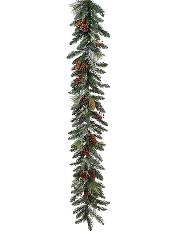 6' Iced Berry/Cone/Cedar Garland Red Green (pack of 2)