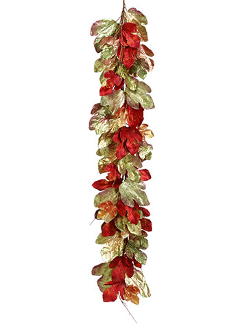 6' Metallic Fig Leaf Garland  Mixed (pack of 2)
