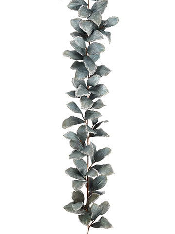 6' Glittered Magnolia Leaf Garland Green Gray (pack of 4)