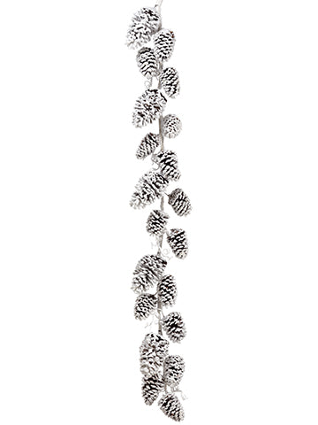 6' Snowed Pine Cone Garland  Brown Snow (pack of 2)